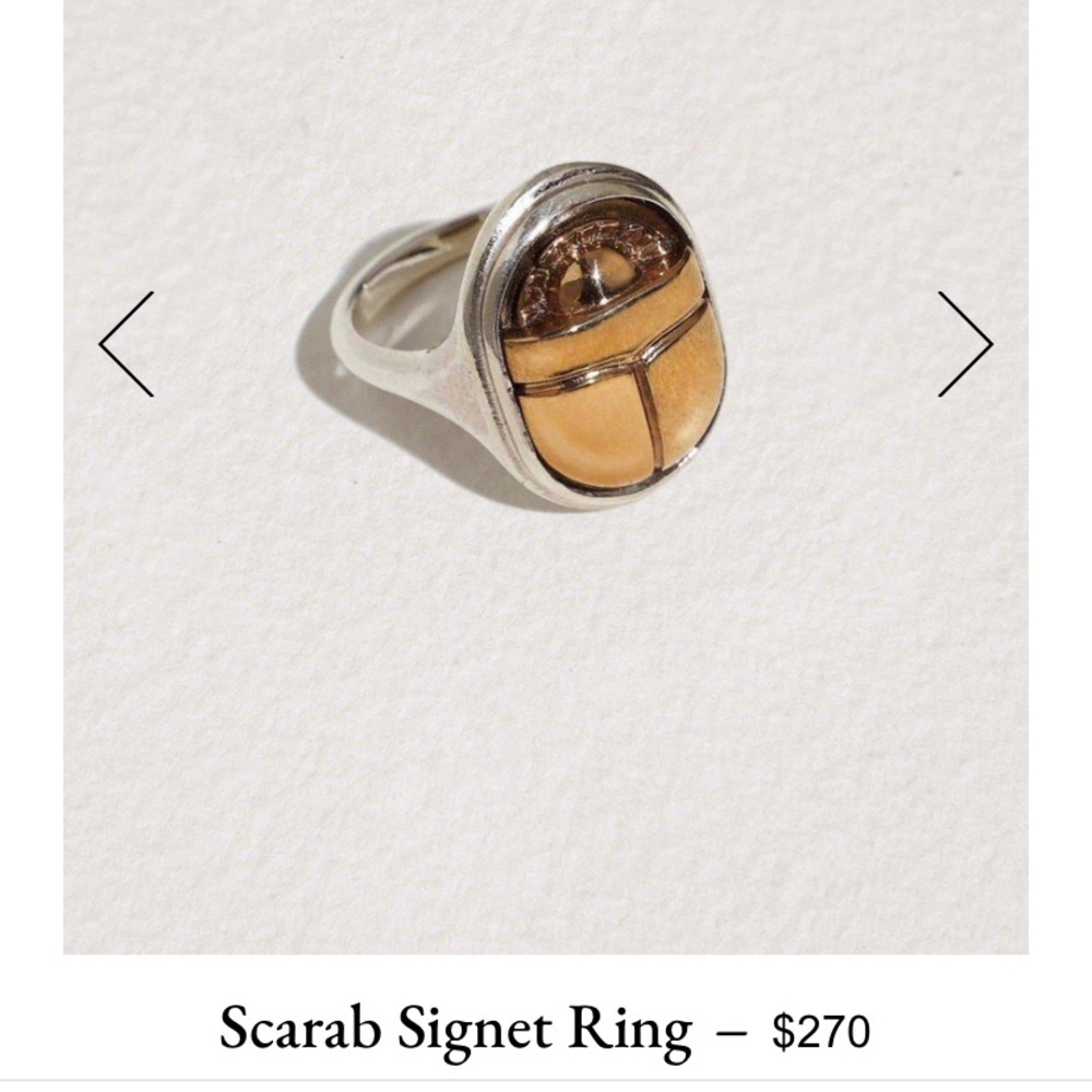Silver and Gold Scarab Signet Ring